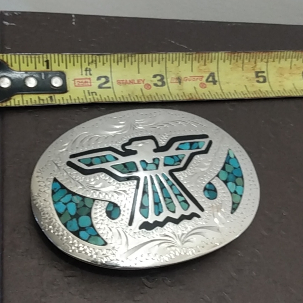 Solid Silver Vintage Artisan Navajo Belt Buckle - Picture 7 of 7
